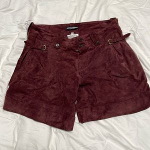 Dolce & Gabbana Men’s Burgundy Goat Skin Shorts